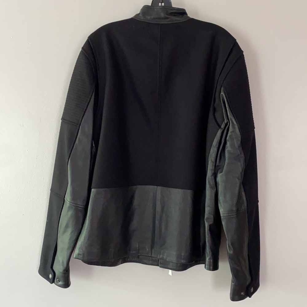 VINCE. Leather and Wool Motto Jacket - Picture 3 of 7